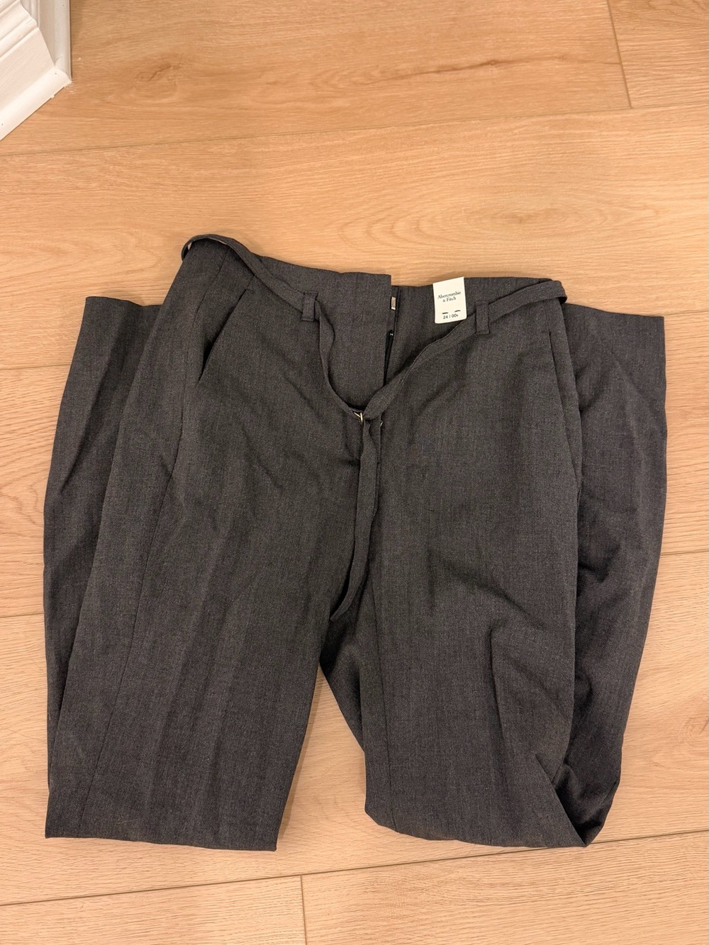 Abercrombie Classic Dark Gray Flare Pants w/ Mini Belt